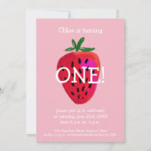 Erdbeererste Geburtstags-Einladung Einladung (Vorderseite)