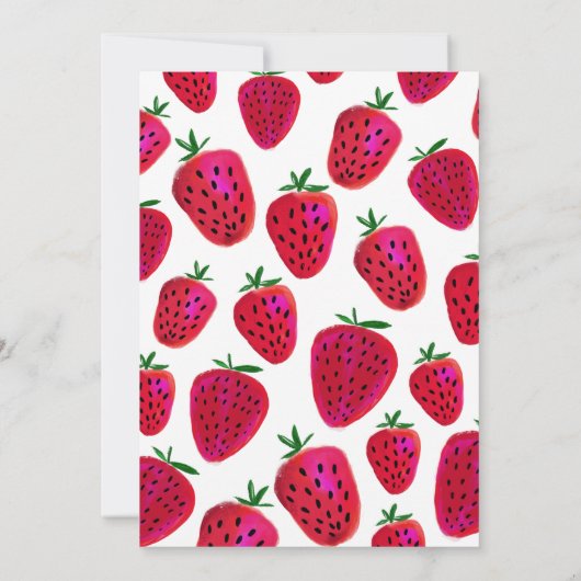 Erdbeererste Geburtstags-Einladung Einladung (Rückseite)