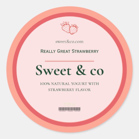 Erdbeeretiketten, Mason-Jar-Etiketten, Body Butter Runder Aufkleber (Vorderseite)