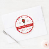 Erdbeeretiketten mit Schokolade Runder Aufkleber (Umschlag)