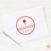 Erdbeeretiketten mit Schokolade Runder Aufkleber (Umschlag)