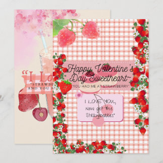 Erdbeere'Valentine Feiertagskarte