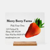 Erdbeerfarm Acrylschild (Vorderseite)