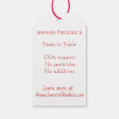 Erdbeerfarm Geschenkanhänger (Rückseite)