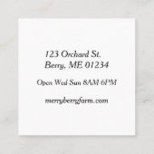 Erdbeerfarm Quadratische Visitenkarte (Rückseite)