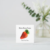 Erdbeerfarm Quadratische Visitenkarte (Stehend Vorderseite)