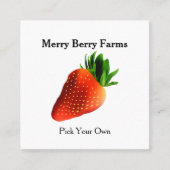 Erdbeerfarm Quadratische Visitenkarte (Vorderseite)