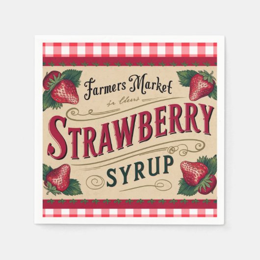 Erdbeerfarm Serviette (Vorderseite)