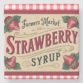 Erdbeerfarm Steinuntersetzer (Vorderseite)