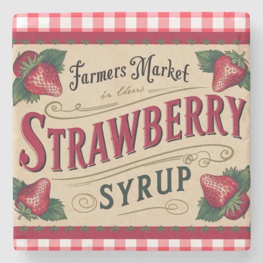 Erdbeerfarm Steinuntersetzer (Vorderseite)