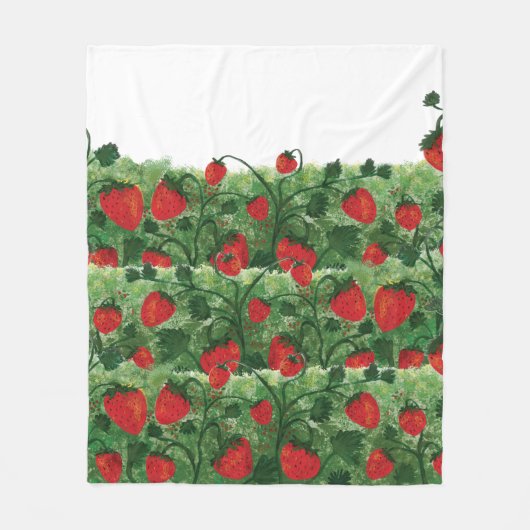 Erdbeerfeld Fleecedecke (Vorderseite)