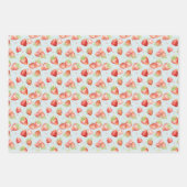 Erdbeerfeld-Kinderzimmer für Babytrappe Geschenkpapier Set (Vorderseite 3)