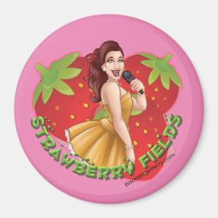Erdbeerfelder Cartoon Magnet