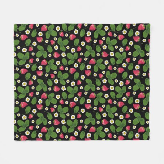 Erdbeerfelder Fleecedecke (Vorderseite (Horizontal))