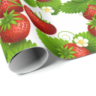 Erdbeerfelder Geschenkpapier