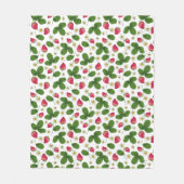 Erdbeerfelder in Weiß Fleecedecke (Vorderseite)