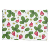 Erdbeerfelder in Weiß Kissenbezug (Rückseite-Links)