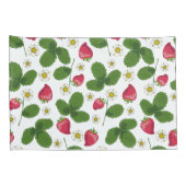 Erdbeerfelder in Weiß Kissenbezug (Rückseite-Rechts)