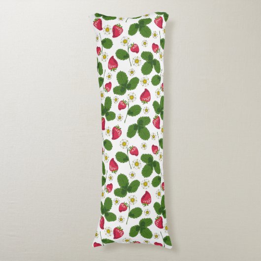 Erdbeerfelder in Weiß Seitenschläferkissen (Vorderseite Vertikal)