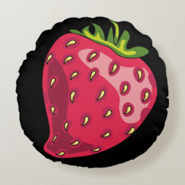 Erdbeerfelder Rundes Kissen