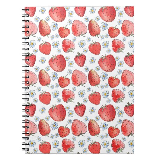 Erdbeerfelder: Sommerfrischheit Notizblock (Vorderseite)
