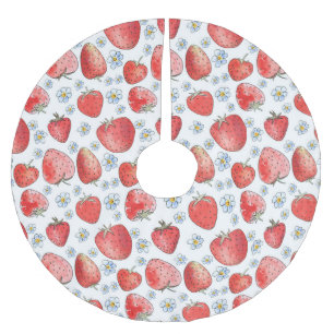 Erdbeerfelder: Sommerfrischheit Polyester Weihnachtsbaumdecke