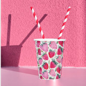 Erdbeerfelder Sommerzeit Picknick pink Pappbecher