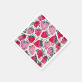 Erdbeerfelder Sommerzeit Picknick pink Serviette (Ecke)