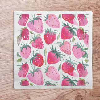 Erdbeerfelder Sommerzeit Picknick pink Serviette