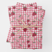 Erdbeerfeldmuster Geschenkpapier Set (Beispiel)