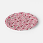 Erdbeerfeldmuster Pappteller (Schrägansicht)