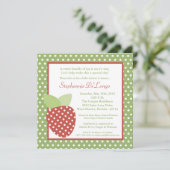 Erdbeerfrucht-Babyparty-Einladung des Einladung (Stehend Vorderseite)