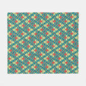 Erdbeerfrucht, Blüten & Fruchtläufer Fleecedecke (Vorderseite (Horizontal))