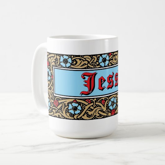 Erdbeerfrucht-Blütenlaub Kaffeetasse (Vorderseite Links)
