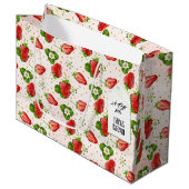 Erdbeerfrucht Große Geschenktüte (Vorderseite Schrägansicht)