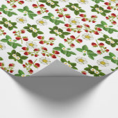 Erdbeerfrucht mit Blumen-Verpackungs-Papier Geschenkpapier (Ecke)