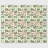 Erdbeerfrucht mit Blumen-Verpackungs-Papier Geschenkpapier (Flach)