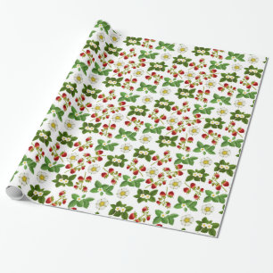 Erdbeerfrucht mit Blumen-Verpackungs-Papier Geschenkpapier