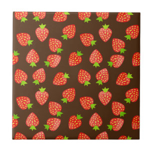 Erdbeerfrucht-Muster hübsches Brown oder Fliese