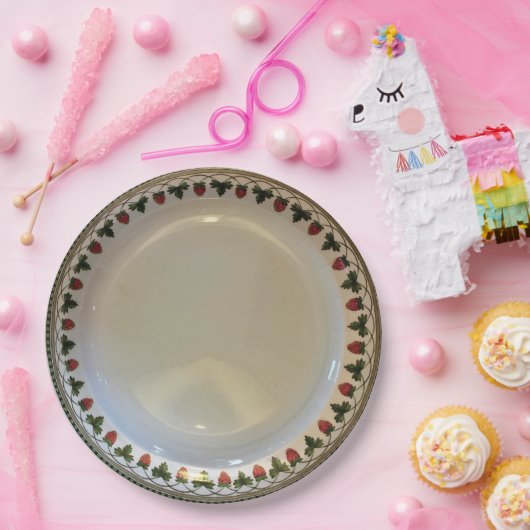 Erdbeerfrucht, Wedgwood Etruria, Papier c1900 Pappteller (Party)