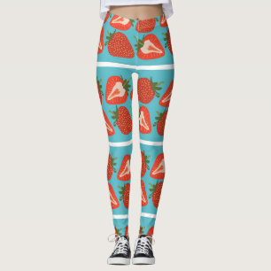 Erdbeerfrüchte: Nahtlose Wiederholung Muster. Leggings