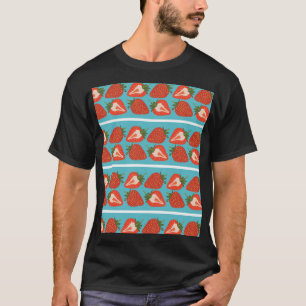 Erdbeerfrüchte: Nahtlose Wiederholung Muster. T-Shirt