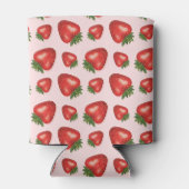 Erdbeerfruchtmuster pink mit Individuelle Name Dosenkühler (Rückseite)