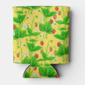 Erdbeergarten auf gelb dosenkühler (Vorderseite)