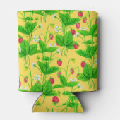 Erdbeergarten auf gelb dosenkühler (Rückseite)