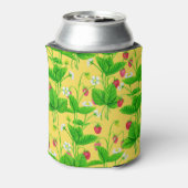 Erdbeergarten auf gelb dosenkühler (Kanne Rückseite)