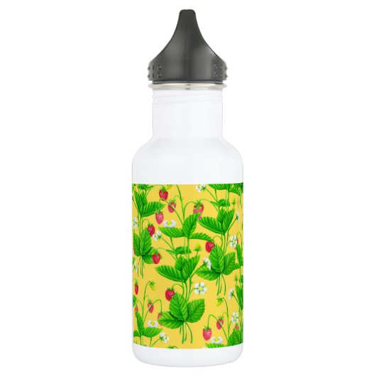 Erdbeergarten auf gelb edelstahlflasche (Links)