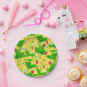 Erdbeergarten auf gelb pappteller (Party)