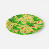 Erdbeergarten auf gelb pappteller (Schrägansicht)