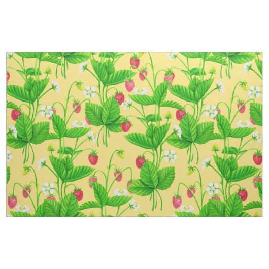 Erdbeergarten auf gelb stoff (Fat Quarter (45,7 x 55,9 cm))